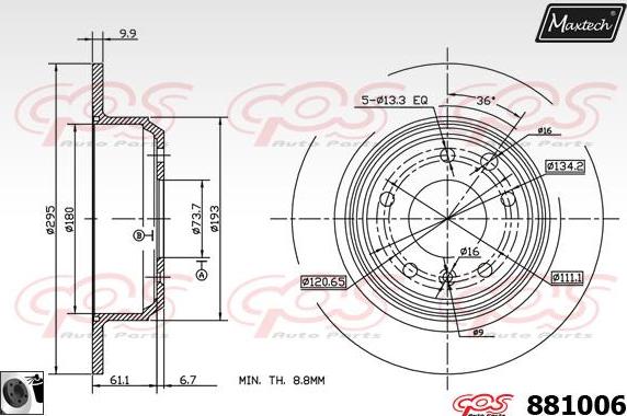 Maxtech 855045 - Kočioni disk www.molydon.hr