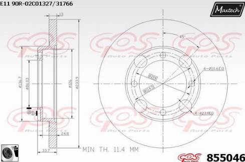 Maxtech 855046.0060 - Kočioni disk www.molydon.hr