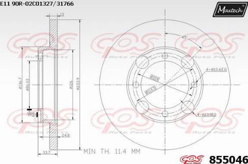 Maxtech 855046.0000 - Kočioni disk www.molydon.hr