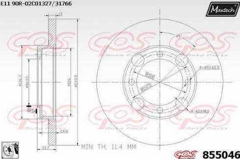 Maxtech 855046.0080 - Kočioni disk www.molydon.hr