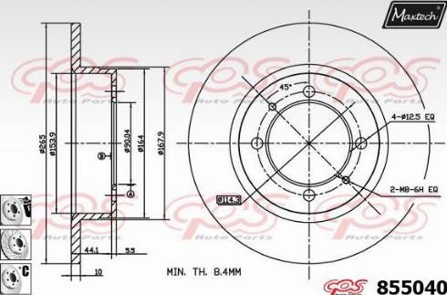 Maxtech 855040.6880 - Kočioni disk www.molydon.hr