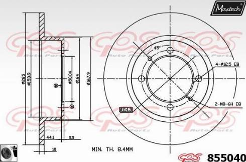 Maxtech 855040.0060 - Kočioni disk www.molydon.hr