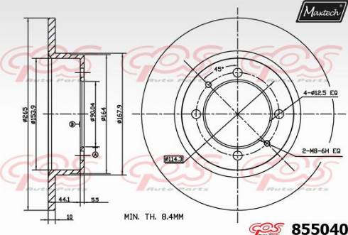 Maxtech 855040.0000 - Kočioni disk www.molydon.hr