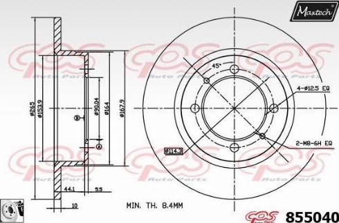 Maxtech 855040.0080 - Kočioni disk www.molydon.hr