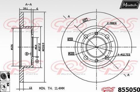 Maxtech 855050.6060 - Kočioni disk www.molydon.hr