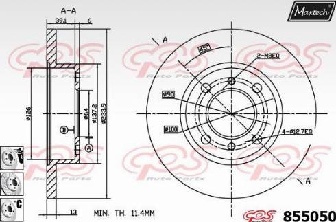 Maxtech 855050.6880 - Kočioni disk www.molydon.hr