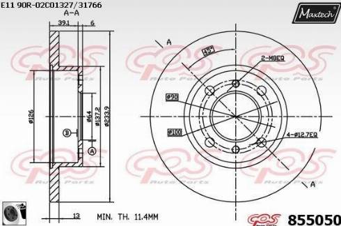 Maxtech 855050.0060 - Kočioni disk www.molydon.hr