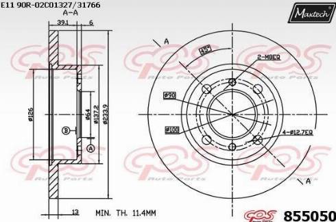 Maxtech 855050.0000 - Kočioni disk www.molydon.hr