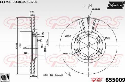 Maxtech 855009.0060 - Kočioni disk www.molydon.hr