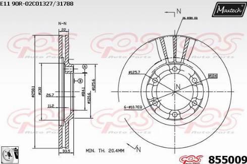 Maxtech 855009.0080 - Kočioni disk www.molydon.hr