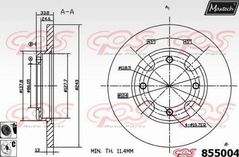 Maxtech 855004.6060 - Kočioni disk www.molydon.hr