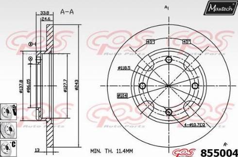 Maxtech 855004.6880 - Kočioni disk www.molydon.hr