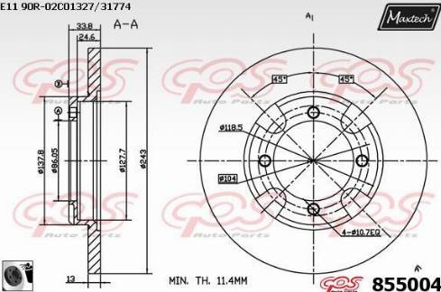 Maxtech 855004.0060 - Kočioni disk www.molydon.hr