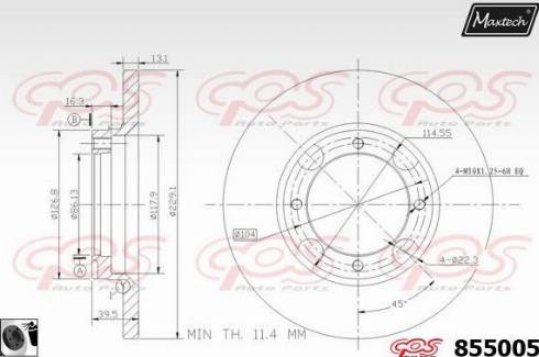 Maxtech 855005.0060 - Kočioni disk www.molydon.hr