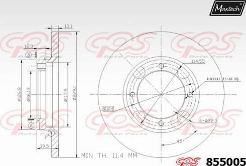 Maxtech 855005.0000 - Kočioni disk www.molydon.hr