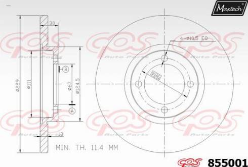 Maxtech 855001.0000 - Kočioni disk www.molydon.hr