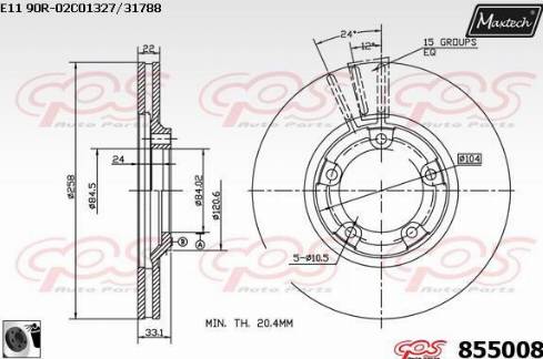 Maxtech 855008.0060 - Kočioni disk www.molydon.hr