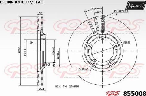 Maxtech 855008.0000 - Kočioni disk www.molydon.hr