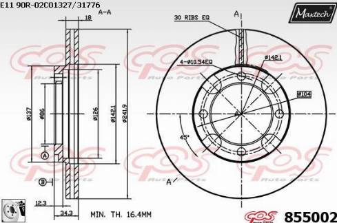 Maxtech 855002.0080 - Kočioni disk www.molydon.hr