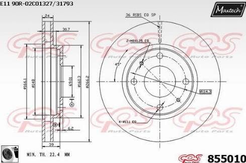 Maxtech 855010.0060 - Kočioni disk www.molydon.hr