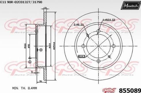 Maxtech 855089.0000 - Kočioni disk www.molydon.hr