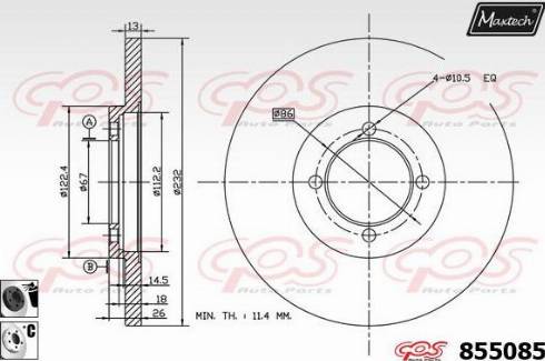 Maxtech 855085.6060 - Kočioni disk www.molydon.hr