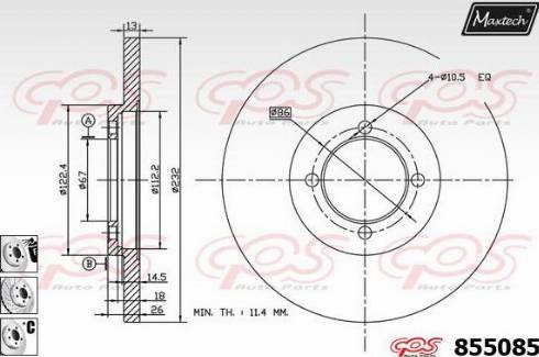 Maxtech 855085.6880 - Kočioni disk www.molydon.hr