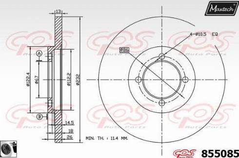 Maxtech 855085.0060 - Kočioni disk www.molydon.hr