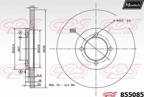 Maxtech 855085.0000 - Kočioni disk www.molydon.hr