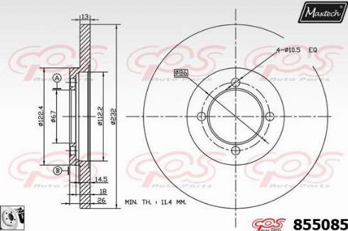 Maxtech 855085.0080 - Kočioni disk www.molydon.hr