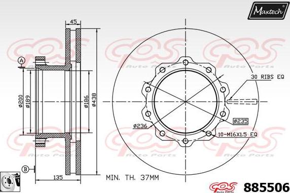 Maxtech 855105 - Kočioni disk www.molydon.hr