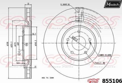 Maxtech 855106.0000 - Kočioni disk www.molydon.hr