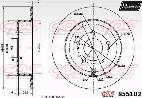 Maxtech 855102.0000 - Kočioni disk www.molydon.hr