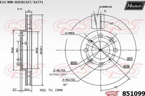 Maxtech 851099.0000 - Kočioni disk www.molydon.hr