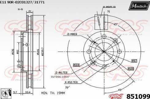 Maxtech 851099.0080 - Kočioni disk www.molydon.hr