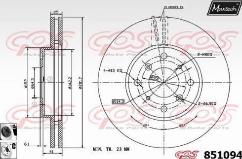 Maxtech 851094.6060 - Kočioni disk www.molydon.hr