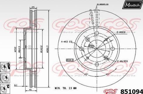 Maxtech 851094.6880 - Kočioni disk www.molydon.hr