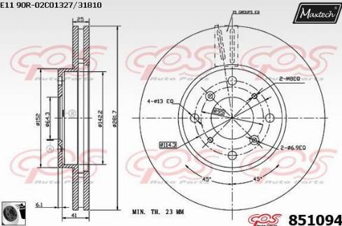 Maxtech 851094.0060 - Kočioni disk www.molydon.hr