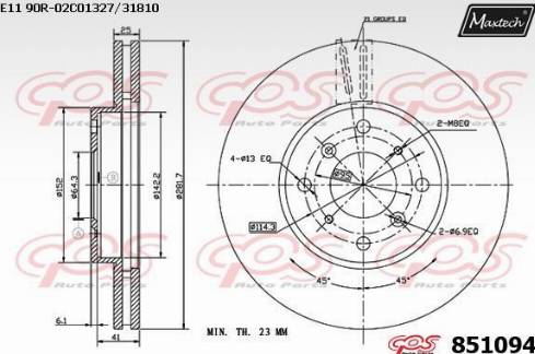 Maxtech 851094.0000 - Kočioni disk www.molydon.hr