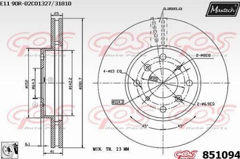 Maxtech 851094.0080 - Kočioni disk www.molydon.hr