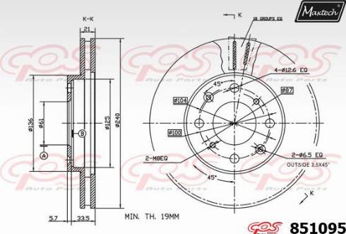 Maxtech 851095.0000 - Kočioni disk www.molydon.hr