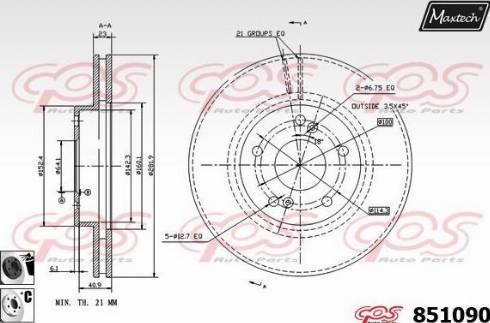 Maxtech 851090.6060 - Kočioni disk www.molydon.hr