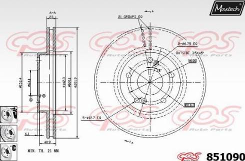 Maxtech 851090.6980 - Kočioni disk www.molydon.hr