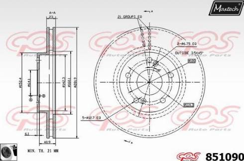 Maxtech 851090.0060 - Kočioni disk www.molydon.hr