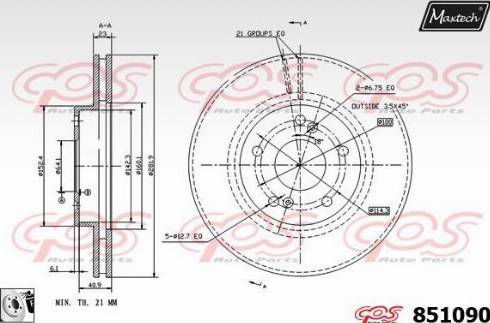 Maxtech 851090.0080 - Kočioni disk www.molydon.hr