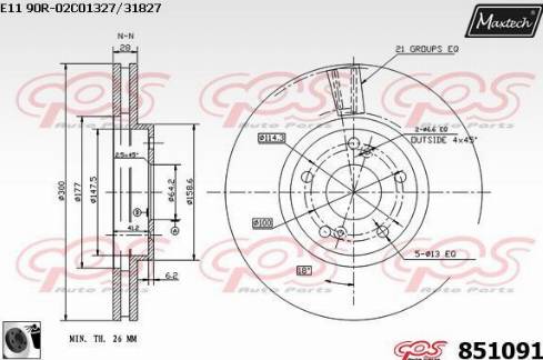 Maxtech 851091.0060 - Kočioni disk www.molydon.hr