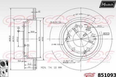 Maxtech 851093.6060 - Kočioni disk www.molydon.hr