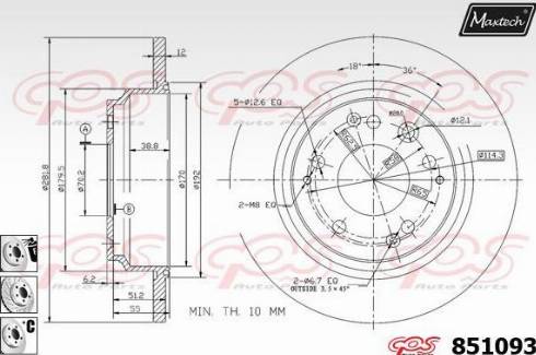 Maxtech 851093.6980 - Kočioni disk www.molydon.hr