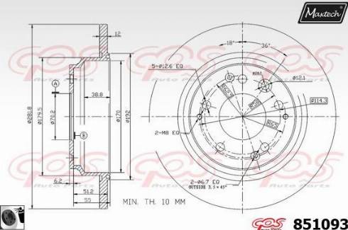 Maxtech 851093.0060 - Kočioni disk www.molydon.hr