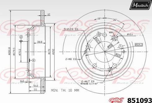 Maxtech 851093.0000 - Kočioni disk www.molydon.hr